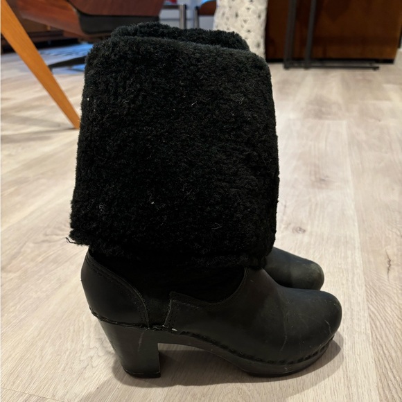 No.6 knee-high shearling clog boots - Picture 3 of 5